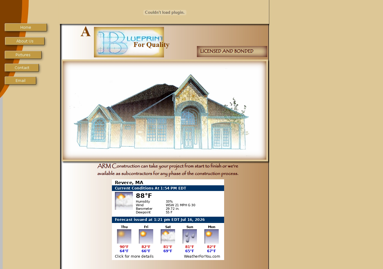 ARM Construction website before the rebuild