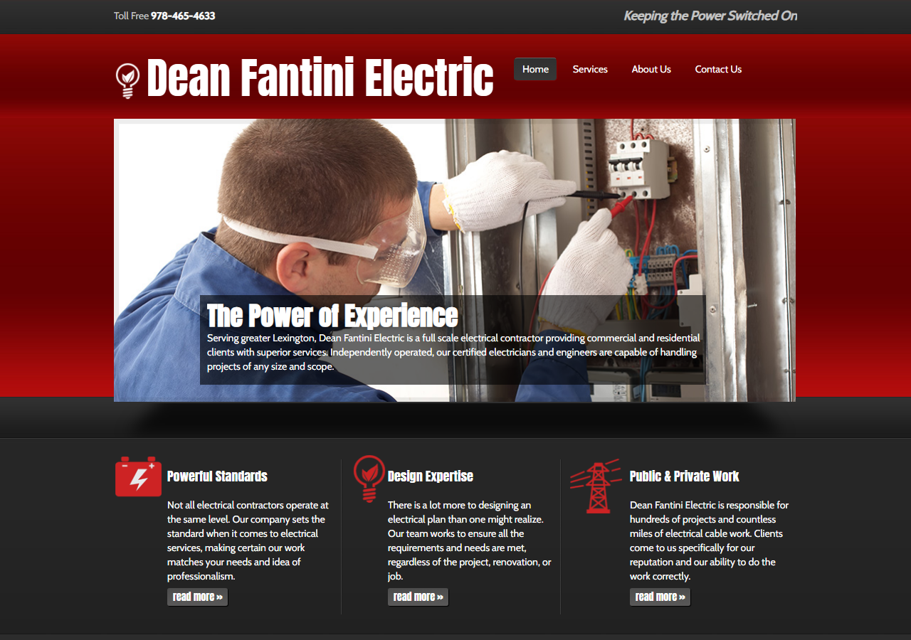 Dean Fantini Electric website before the rebuild