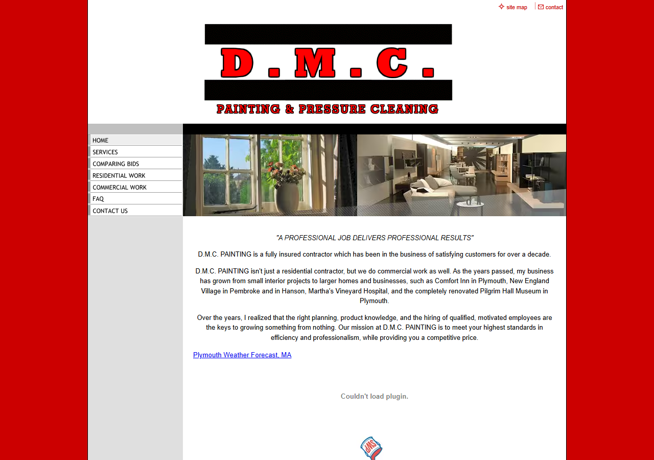 DMC Painting website before the rebuild