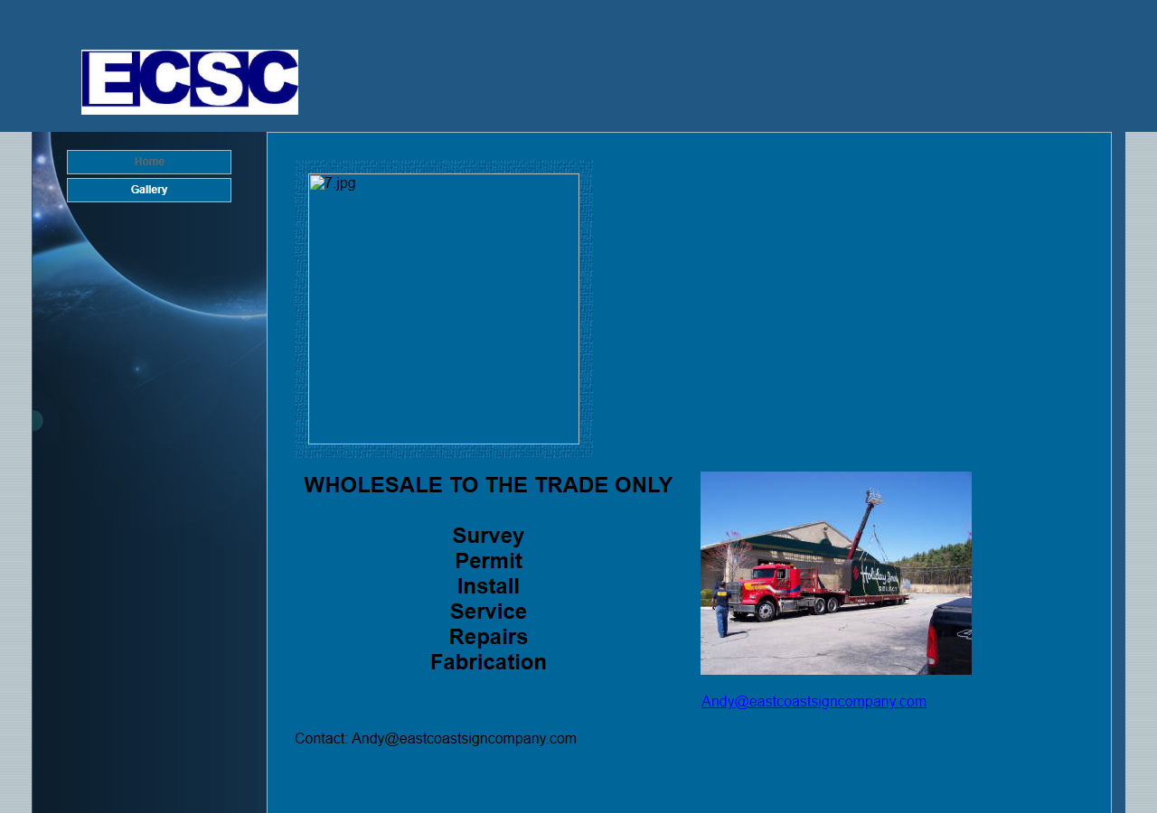 East Coast Sign Company website before the rebuild