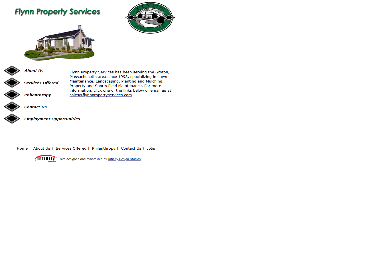 Flynn Property Services website before the rebuild