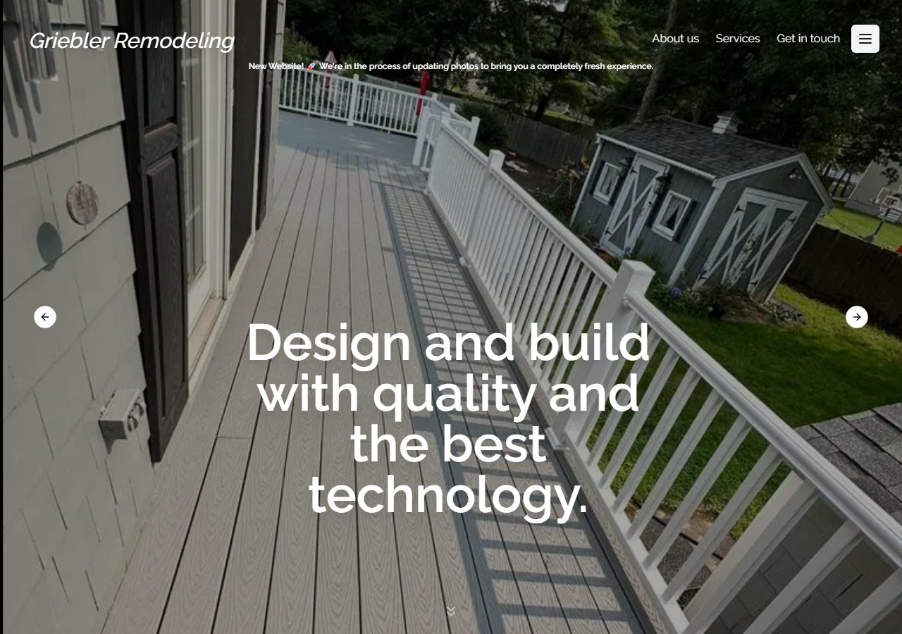 Griebler Remodeling website before the rebuild