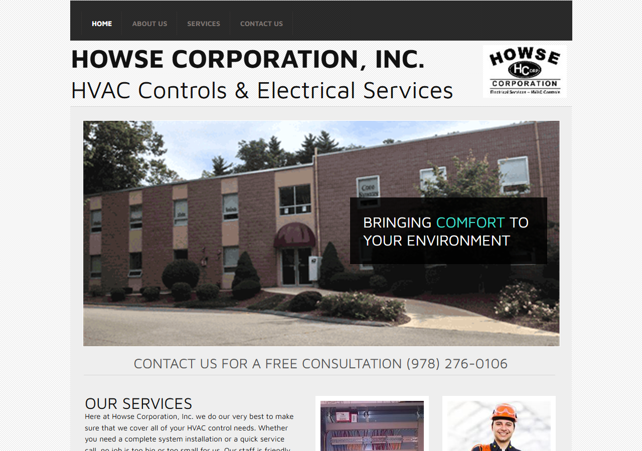 Howse Corporation, Inc. website before the rebuild