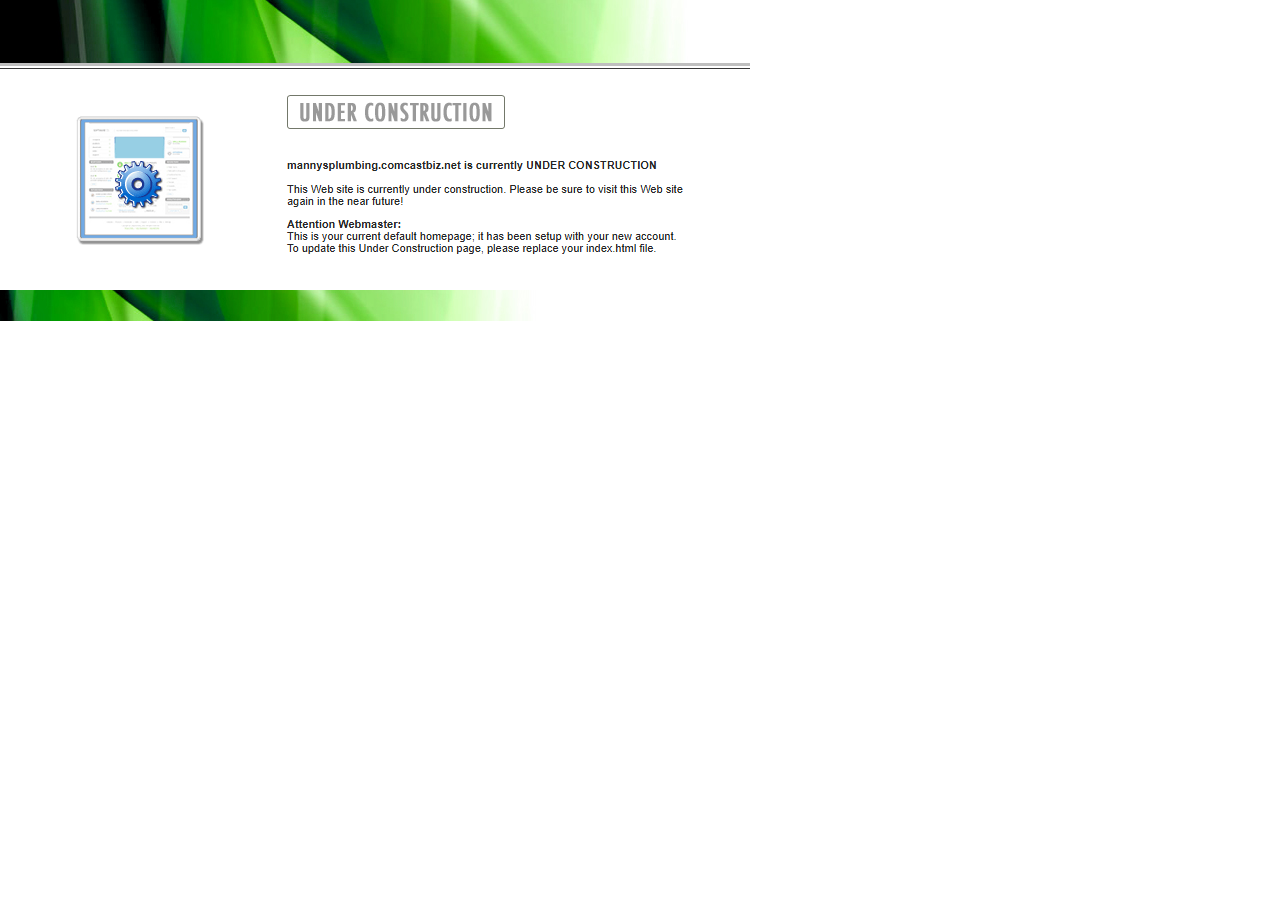 Manny's Plumbing website before the rebuild