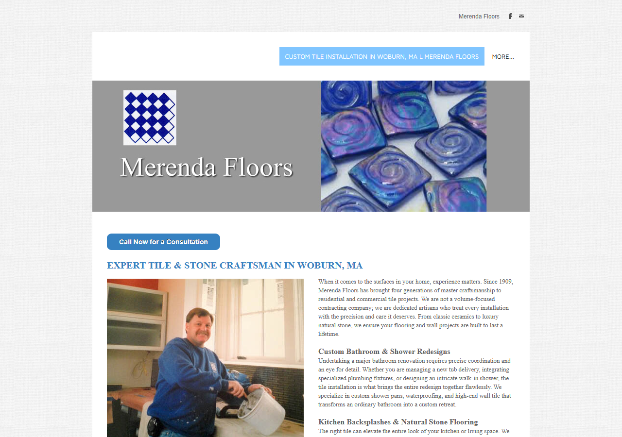 Merenda Floors website before the rebuild