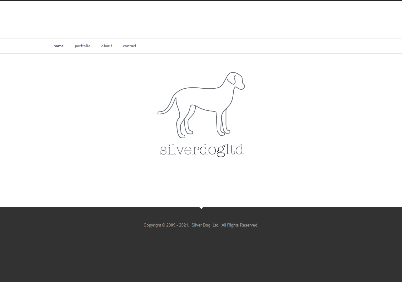 Silver Dog, Ltd. website before the rebuild
