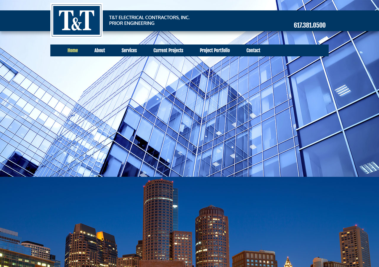 T&T Electrical Contractors, Inc. website before the rebuild