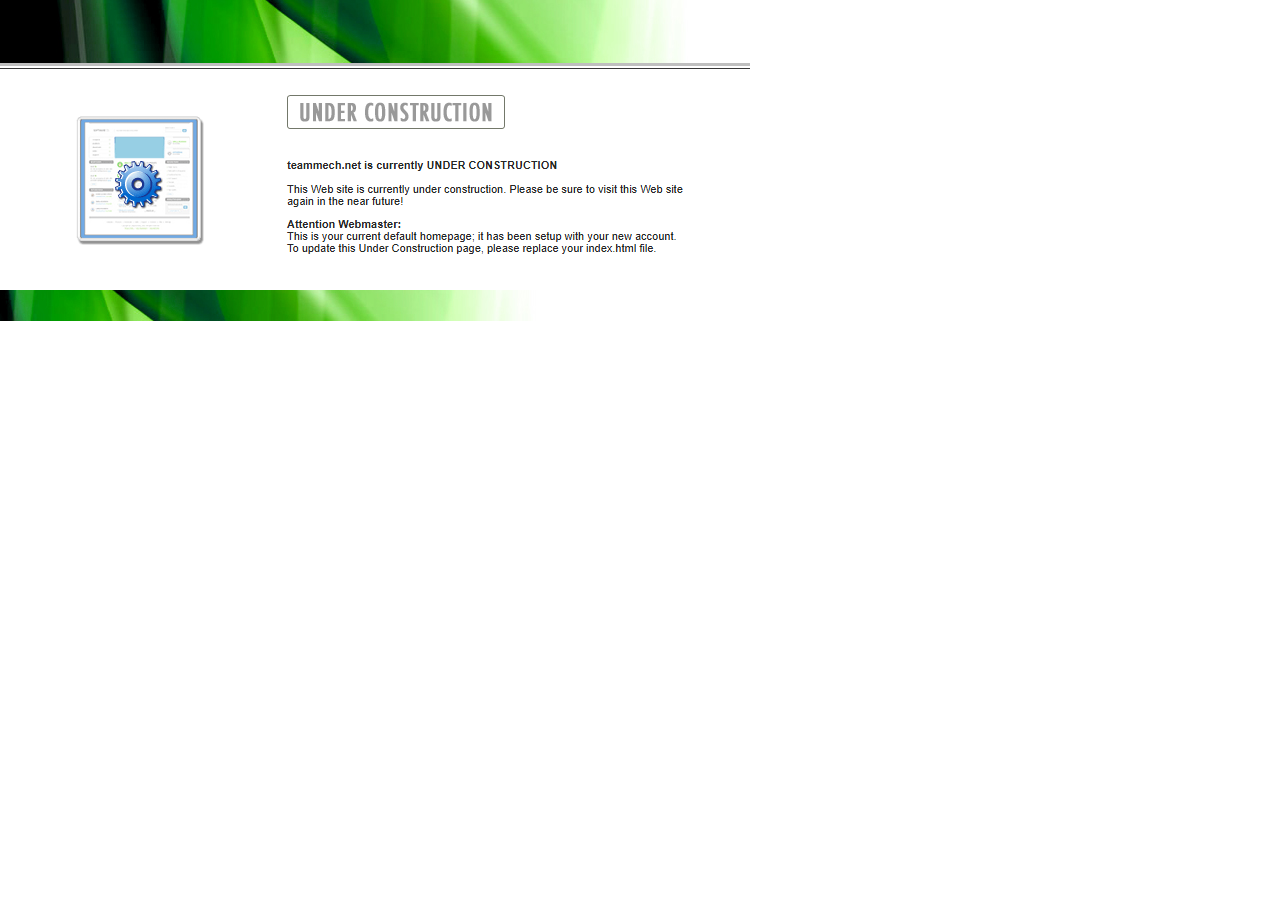 Team Mechanical website before the rebuild