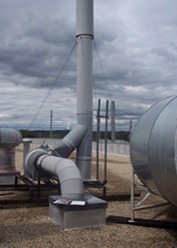 Rooftop exhaust stack and ducting