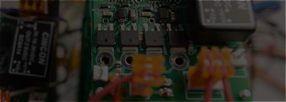 Close view of a control board with terminal connections